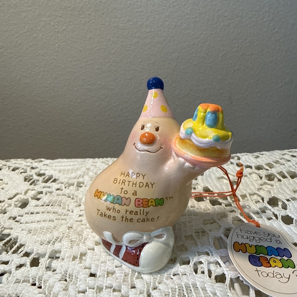 Vintage 1981 Enesco Happy Birthday Human Bean